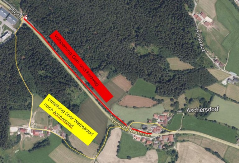 Sperrung Geh- und Radweg